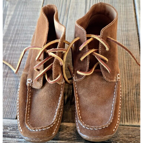 Timberland Shoes - Timberland Boots Womens 6 Brown Suede Ankle Chukka Halona‎ Moccasin Loafer Shoes